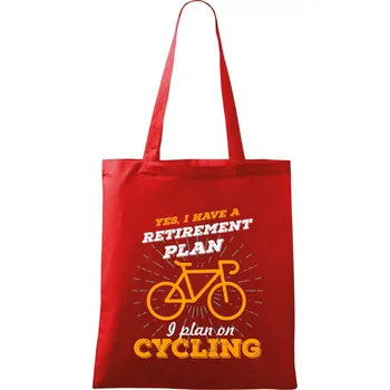 Oranžové kolo - Yes, I have a retirement plan, I plan on cycling - Taška bavlněná - 42 x 38 cm ( Červená )