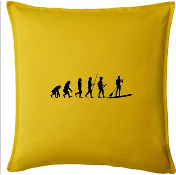 Polštář Evoluce paddleboard muž - Polštář 50x50 - 50x50 - Včetně výplně ( Žlutá )