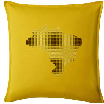 Polštář Mapa Brazílie body - Polštář 50x50 - 50x50 - Pouze potah ( Žlutá )
