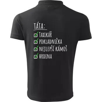 Pánská košile Táta - check list - Polokošile pánská Pique Polo 203 - 4XL ( Dřevěné uhlí )