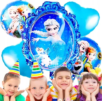 Balónek LEDOVÉ KRÁLOVSTVÍ VELKÁ SADA 5 BALÓNKŮ ANNA ELSA BALÓNKY