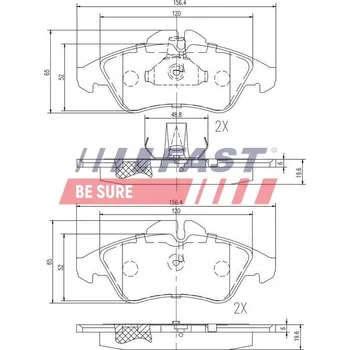 Brzdová destička Sada brzdových destiček, kotoučová brzda FAST FT29016