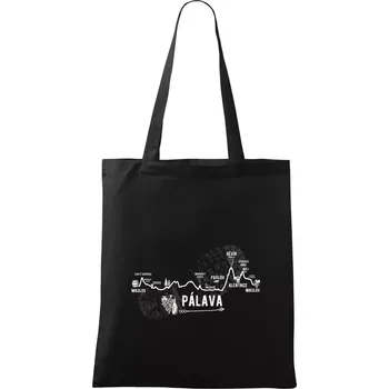 Nákupní taška Profil kopců - Kolem Pálavy - Taška bavlněná - 42 x 38 cm ( Černá )