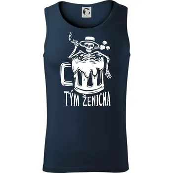 Tým ženicha kostra - Tílko pánské Core - L ( Námořní modrá (velmi tmavá - téměř černá) )