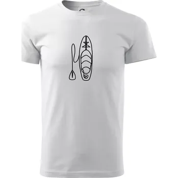 Pánské tričko Paddleboard jedním tahem - Triko extra velké (5-8XL) - 8XL ( Bílá )