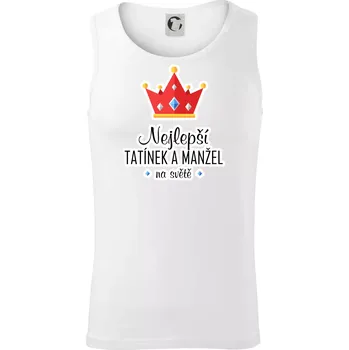 Koruna - Nejlepší tatínek a manžel - Tílko pánské Core - L ( Bílá )
