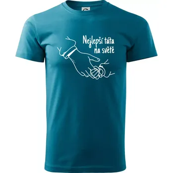 Ruka - Nejlepší táta na světě - Klasické pánské triko vyšší gramáže - XS ( Tmavý tyrkys )
