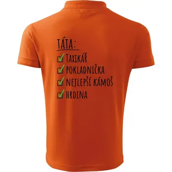 Pánská košile Táta - check list - Polokošile pánská Pique Polo 203 - M ( Oranžová )