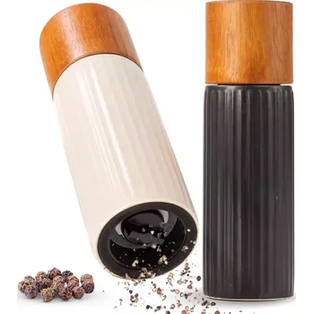 Mlýnek na koření Sada mlýnků na sůl a pepř Moritz & Moritz,akátové dřevo,kamenina
