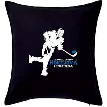 Polštář Jednou budu hokejová legenda - Polštář 50x50 - 50x50 - Pouze potah ( Černá )