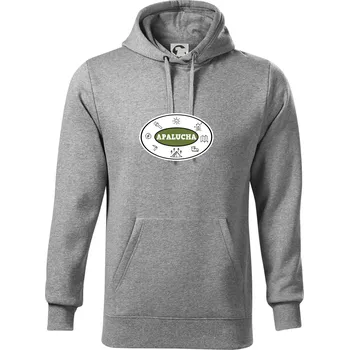 Pánská mikina Apalucha logo - Mikina pánská Cape s kapucí - 5XL ( Tmavě šedý melír )