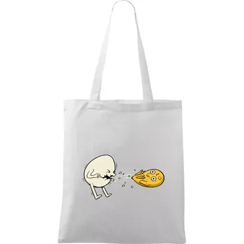 Nákupní taška Vajíčko kejch - Taška bavlněná - 42 x 38 cm ( Bílá )