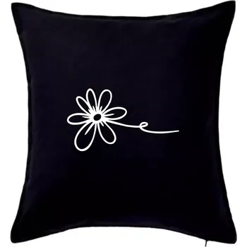 Polštář Kopretina - Polštář 50x50 - 50x50 - Včetně výplně ( Černá )