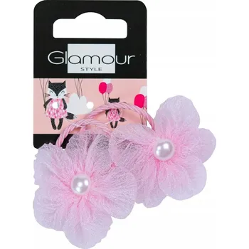 Dětské gumičky na vlasy Růžové Kytičky 2 ks Glamour
