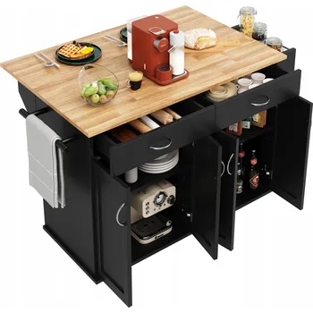 Kuchyňská skříňka Kuchyňský ostrov Skříňky do kuchyně, skříňky do jídelny, jídelní vozíky černý