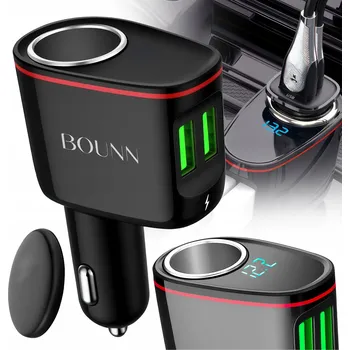 Elektrická zásuvka Rychlá automobilová nabíječka + zásuvka zapalovače 12V/24V prodlužovací kabel