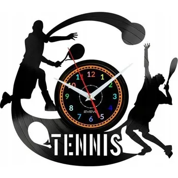 Hodiny TENISOVÉ HODINY NÁSTĚNNÉ DEKORATIVNÍ MODERNÍ VINYLOVÁ DESKA