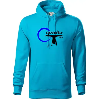 Pánská mikina Capoeira club - bojovník - Mikina pánská Cape s kapucí - 4XL ( Světlý tyrkys )