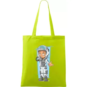 Vesmírný voják oranžový - Taška bavlněná - 42 x 38 cm ( Limetková )