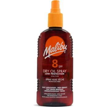 Přípravek na opalování Malibu Dry Oil 8SPF 200 Ml Nemastný opalovací ve spreji