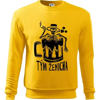 Pánská mikina Tým ženicha kostra - Mikina Essential pánská - 2XL ( Žlutá )