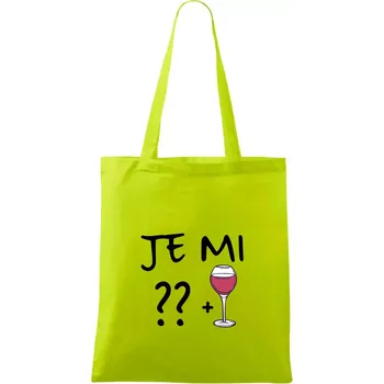 Je mi ?? + víno (Váš věk) - Taška bavlněná - 42 x 38 cm ( Limetková )