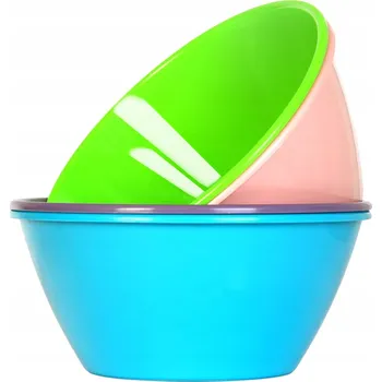 Plastové misky, barevné mističky, sada 9 ks, objem 1500 ml, ODOLNÉ