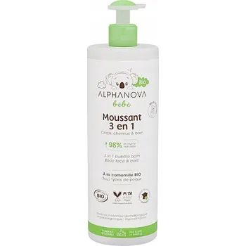 Koupelová pěna Jemná pěna do koupele pro miminka 3v1, 400 ml Alphanova Bebe Bio