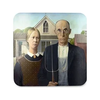 Podtácek Podložka pod hrnek Americká gotika Grant Wood