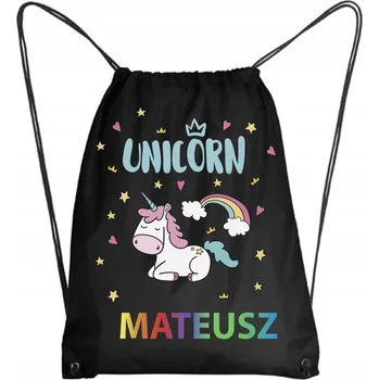 Školní Vak/Batoh na Tělocvik Do Školky Školy JEDNOROŽEC + JMÉNO 6