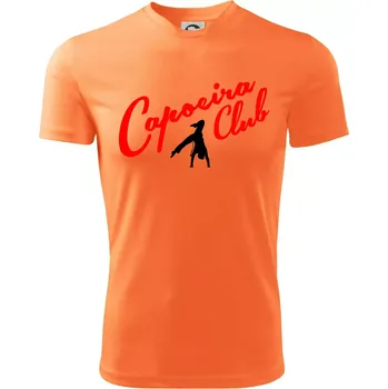 Chlapecké tričko Capoeira club s tanečníkem - Dětské triko sportovní (dresovina) - 134 cm/8 let ( Neon mandarine )