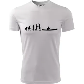 Evoluce kanoe stará - Dětské triko sportovní (dresovina) - 158 cm/12 let ( Bílá )