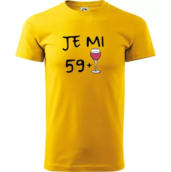 Pánské tričko Je mi 59 (60) víno - Triko extra velké (5-8XL) - 6XL ( Žlutá )