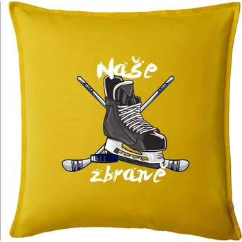 Polštář Hokej - naše zbraně - Polštář 50x50 - 50x50 - Pouze potah ( Žlutá )