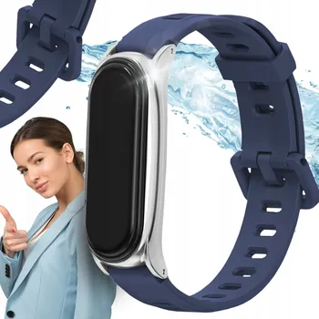Řemínek na hodinky Řemínek ChronSmarta pro Xiaomi Mi Band 3 4 5 6, tmavě modrý, náhradní řemínek