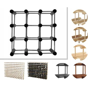 Stojan na víno Modulární stojan na víno /9 lahví RW7 Šedá borovice