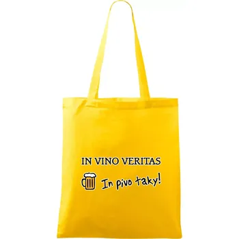 In vino veritas in pivo taky (Hana-creative) - Taška bavlněná - 42 x 38 cm ( Žlutá )