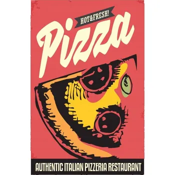 Obraz Plechová cedule Pizza