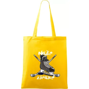 Hokej - naše zbraně - Taška bavlněná - 42 x 38 cm ( Žlutá )