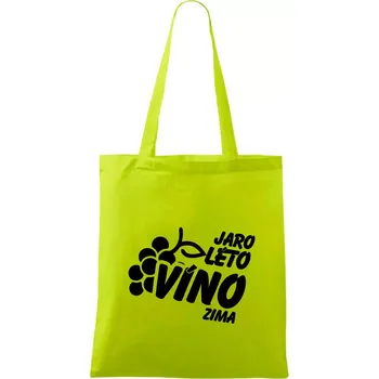 Jaro, léto, víno, zima - Taška bavlněná - 42 x 38 cm ( Limetková )