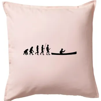 Polštář Evoluce kanoe stará - Polštář 50x50 - 50x50 - Pouze potah ( Světle růžová )