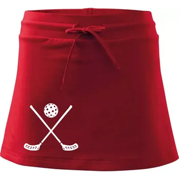 Dámská sukně Florbalové hokejky - Sportovní sukně - two in one - M ( Červená )