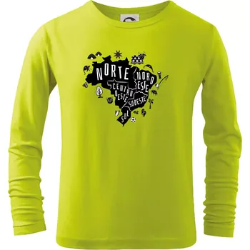 Dětská móda Brazílie mapa a zvyky - Triko dětské Long Sleeve - 146 cm/10 let ( Limetková )