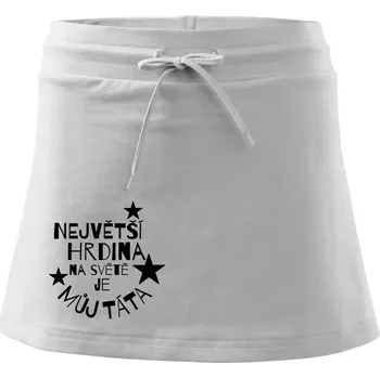 Dámská sukně Nejvetší hrdina na Světě je můj táta - Sportovní sukně - two in one - L ( Bílá )