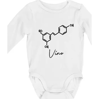 Kojenecký body Barová chemie - víno - Body kojenecké s dlouhým rukávem - Dlouhý r. do 3 měs ( Bílá )
