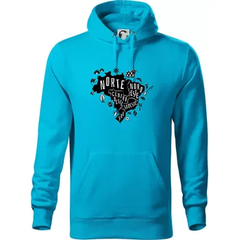 Pánská mikina Brazílie mapa a zvyky - Mikina pánská Cape s kapucí - 3XL ( Světlý tyrkys )