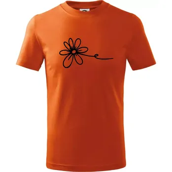 Kopretina - Tričko dětské bavlněné - 134 cm/8 let ( Oranžová )