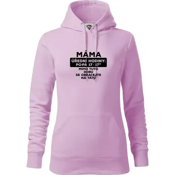 Dámská mikina Máma - úřední hodiny - Mikina dámská Cape s kapucí - XS ( Orchid )