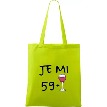 Je mi 59 (60) víno - Taška bavlněná - 42 x 38 cm ( Limetková )