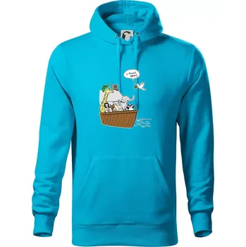 Pánská mikina Pravda s Noemovou archou - Mikina pánská Cape s kapucí - 5XL ( Světlý tyrkys )